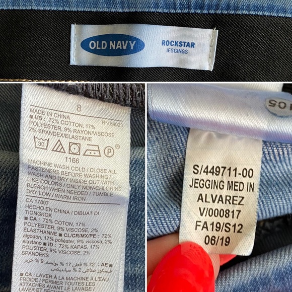 Old Navy Rockstar Jeggings Med Wash Blue • 8 - Picture 6 of 6